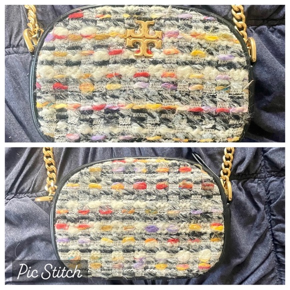 NWOT- Tory Burch Kira Small Tweed Camera Bag Crossbody in Multicolor - Picture 5 of 11